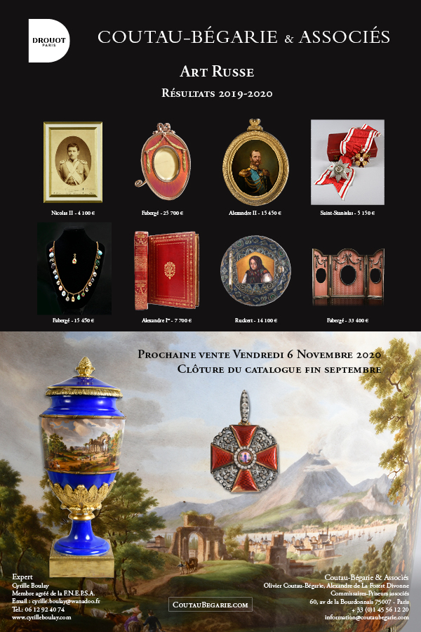 Catalogue. Vente Art russe. Coutau-Bégarie & Associés. 1. Résultats 2019-2020. 2020-11-06